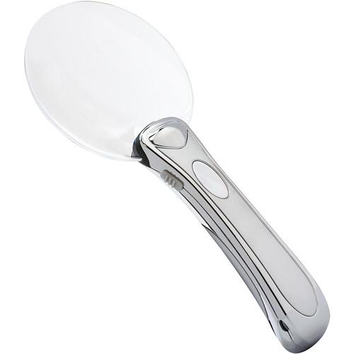 Carson MH-95 2x Chrome Lighted RimFree Magnifier