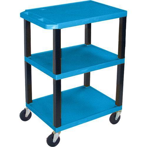 Luxor WT1642EBL Tuffy Open Shelf A V Cart - 24 x 16-42 x 18"