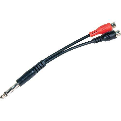 Comprehensive 1 4" Phone Male to Two RCA Female Y-Cable - 6"