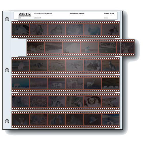 Print File Archival Storage Page for Negatives, 35mm, 6-Strips of 6-Frames - 25 Packs