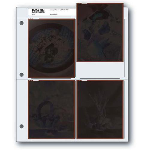 Print File Archival Storage Page for Negatives, 4x5", Holds 4 Negatives or Transparencies - 25 Pack