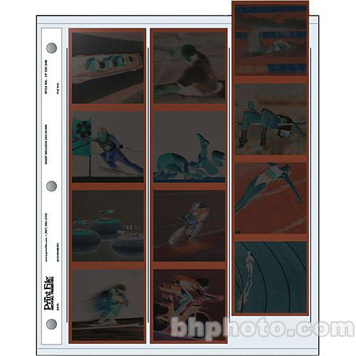 Print File Archival Storage Page for Negatives, 6x6cm , 3-Strips of 4-Frames, Vertical, - 25 Pack
