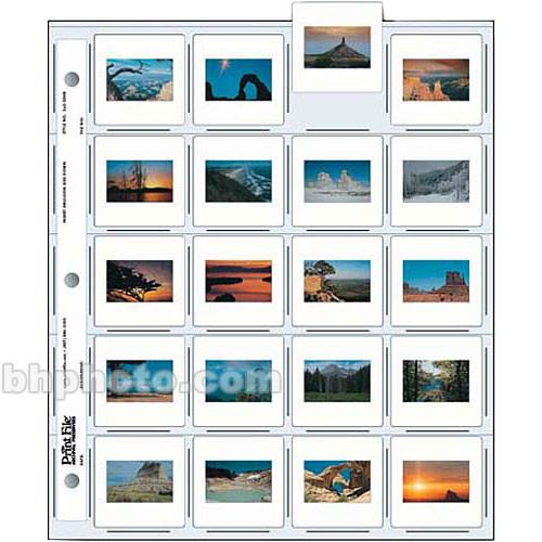 Print File Archival Storage Page for Slides, 35mm , Holds 20 Slides, Top-Load, Extra Heavyweight , Clear Back - 500 Pack