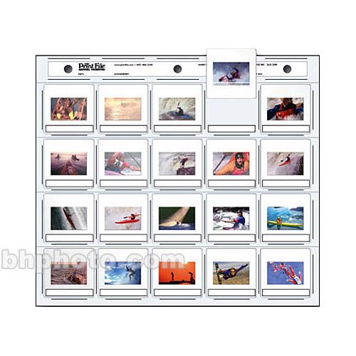 Print File Archival Storage Page for Slides, 35mm , Holds 20 Slides, Top-Load, Heavyweight , Clear Back - 100 Pack