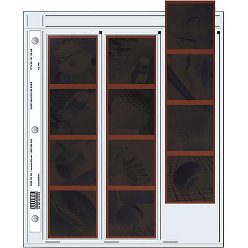 Print File Archival Storage Page "Ultima" for Negatives, 6x6cm , 3-Strips of 4-Frames, Vertical, - 25 Pack