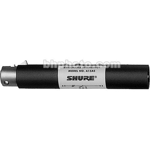 Shure A15AS - In-Line Pad with 15, 20 or 25 db of Selectable Mic Attenuation - XLR Barrel