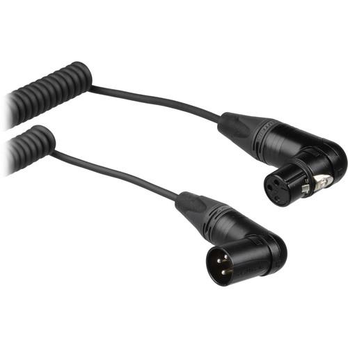 Remote Audio 3-Pin XLR Right Angle Male to 3-Pin XLR Right Angle Female Coiled Jumper Cable
