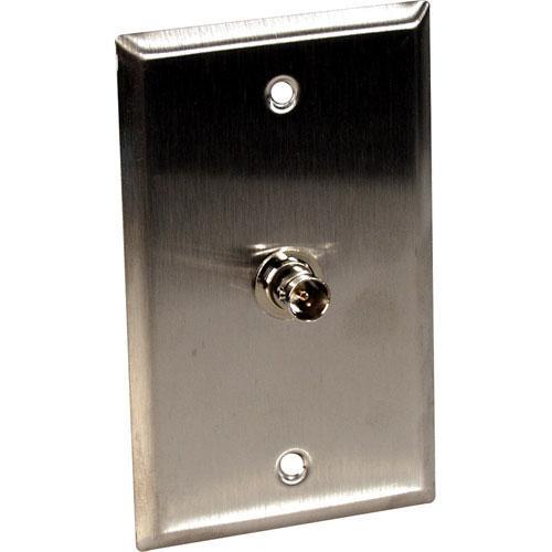 TecNec WPL-1101 BR Brass 1-Gang Wall Plate with Female 75 Ohm BNC Barrel Connector