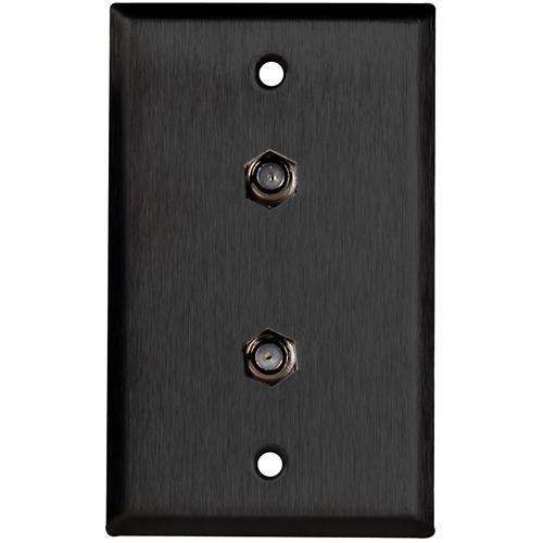 TecNec WPL-1108 B Black Stainless Steel Wall Plate with Female Coax Connectors