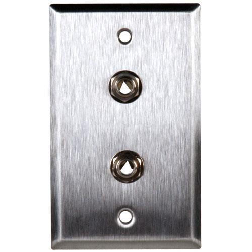 TecNec WPL-1110 Stainless Steel 1-Gang Wall Plate with 2 1 4" TRS Phone Jacks