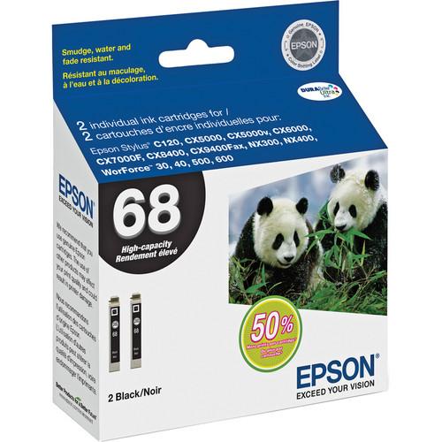 Epson T068120-D2 68 Dual Pack High Capacity Ink Cartridges