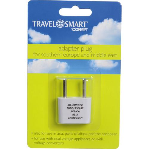 Travel Smart by Conair Adapter Plug NW1C - Allows Ungrounded 2-Prong USA Devices to be used with 2-Prong Power Supplies in Europe, Travel, Smart, by, Conair, Adapter, Plug, NW1C, Allows, Ungrounded, 2-Prong, USA, Devices, to, be, used, with, 2-Prong, Power, Supplies, Europe