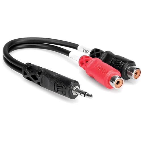 Hosa Technology Stereo 3.5mm Mini Phone Male to 2 RCA Female Y-Cable - 6"