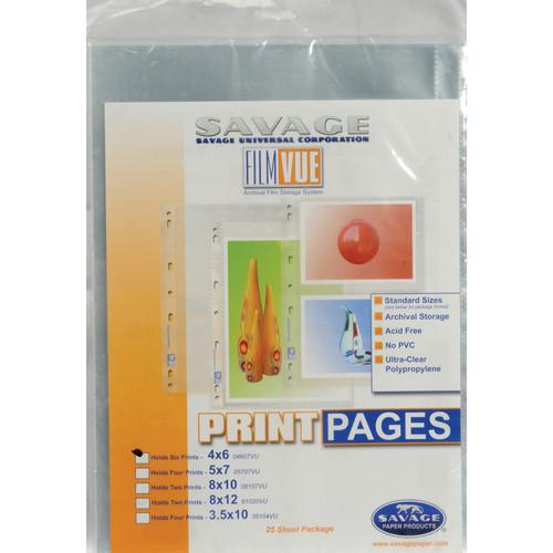 Savage Film-Vue Print Page - Holds Two 8 x 12" Prints - 25 Pack
