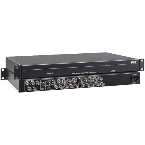 FSR RGB-4 1x4 RGBHV Distribution Amplifier, HDTV, Cable EQ, Rackmountable