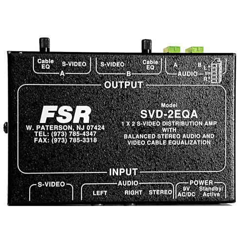 FSR SVD-2EQA 1x2 Audio Video Distribution Amplifier - Y C S-Video, Balanced or Unbalanced Audio Out , EQ Video
