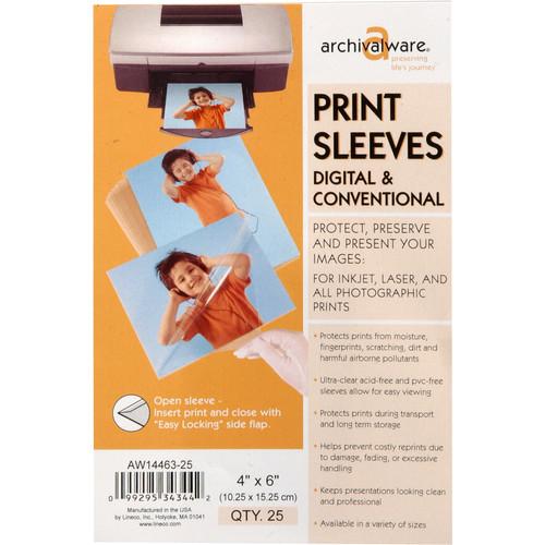 Lineco Polypropylene Sleeve - 4 x 6" - Clear - Open