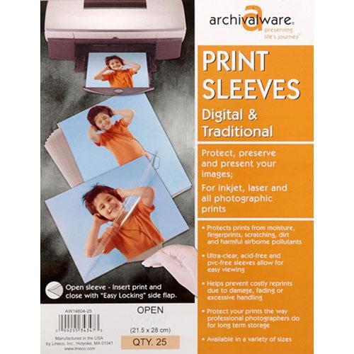 Lineco Print Sleeves with Locking Side Flap