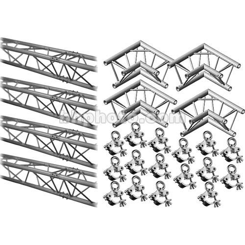 Milos M222 Trio QuickTruss Hanging Kit - includes: 4 Truss Sections, 2-Way 90 Degree Corners, Clamps with Lifting Eyes - 10.8 x 10.8