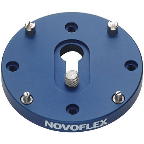 Novoflex QPL-6x6 Arca-Type Quick Release Plate for Q-Base System, 2.4" Round for Medium Format - with 1 4-20 & 3 8" Screws and Anti-Twist Pins