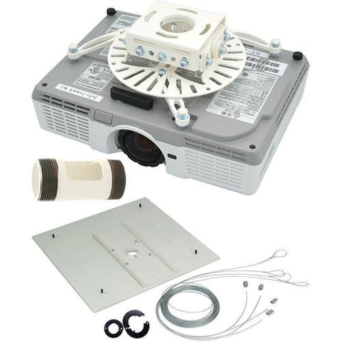 Premier Mounts PDS Universal Projector Mount with False Ceiling Adapter, 4" NPT, and Quick Lock Cable