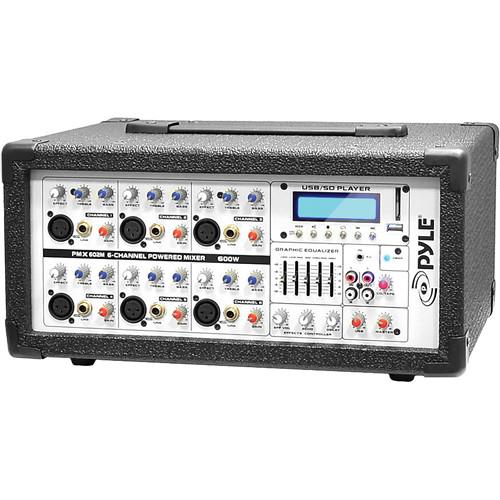 Pyle Pro PMX602M - 600 Watt 6-Channel Powered PA Mixer Amplifier
