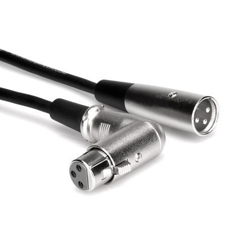 Hosa Technology 3-Pin XLR Male to XLR Angled Female Balanced Interconnect Cable - 5