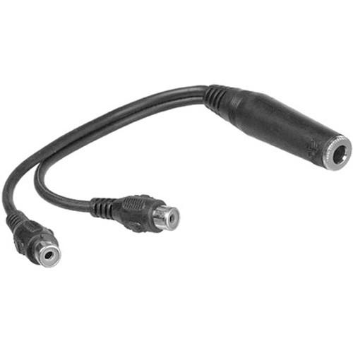 Hosa Technology Mono 1 4" Phone Female to 2 RCA Female Y-Cable - 6"