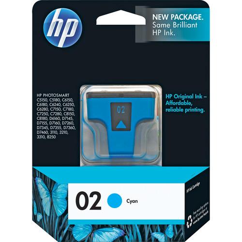 HP 02 Cyan Inkjet Print Cartridge
