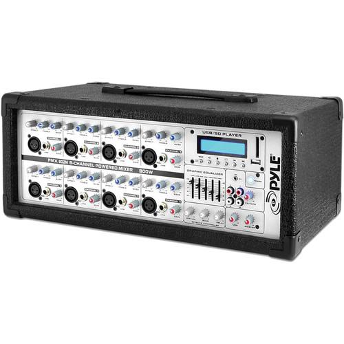 Pyle Pro PMX802M - 800 Watt 8-Channel Powered PA Mixer Amplifier