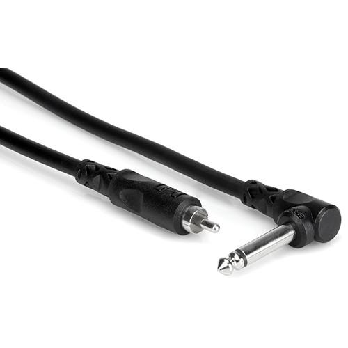 Hosa Technology 1 4" Phone Angled Male to RCA Male Audio Interconnect Cable - 15