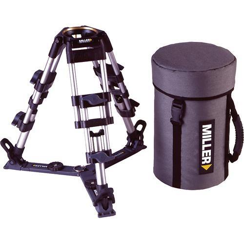 Miller Baby Aluminum 2-Stage Tripod Legs with On-Ground Spreader and Carry Case - Supports 50 lbs