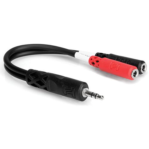 Hosa Technology Stereo Mini Male to 2 Mono Mini Female Y-Cable - 6"