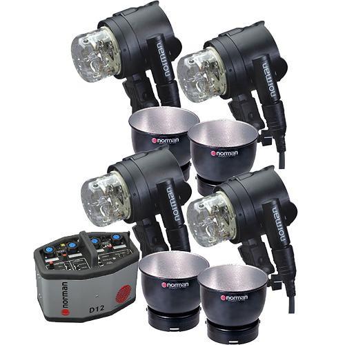 Norman D12R Pack, 4- IL2500 Head Reflector Kit