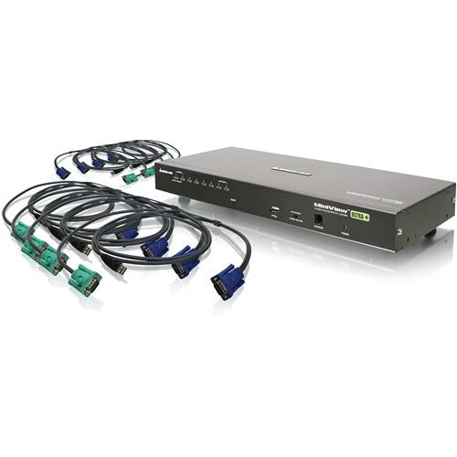IOGEAR 8-Port USB PS 2 Combo KVMP Switch With USB KVM Cables