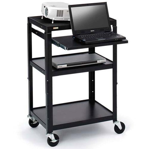 Bretford Adjustable AV Cart with Pull-Out Notebook Shelf