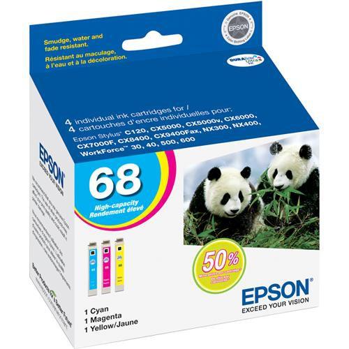 Epson 68 High-Capacity Multi-Pack Color DURABrite Ultra Ink Cartridges
