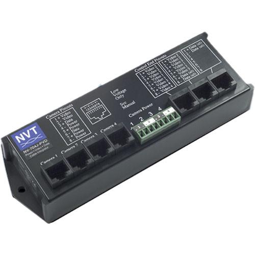 NVT NV-704J-PVD 4-Channel Power-Video-Data Integrator Hub