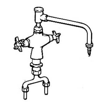 Arkay K200DGN-VB Hot & Cold Swing Deck-Mount Goose Neck with Vacuum Breaker