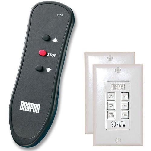 Draper Wireless Control with Low Voltage Wall Switch - IGC 3NI - Two Wall Switches with Built-in Infrared Receivers and One Transmitter