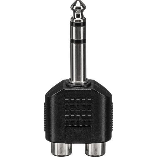 Hosa Technology GPR-484 Splitter Combiner Adapter with Dual RCA Female and Single TRS 1 4" Phone Male Connections