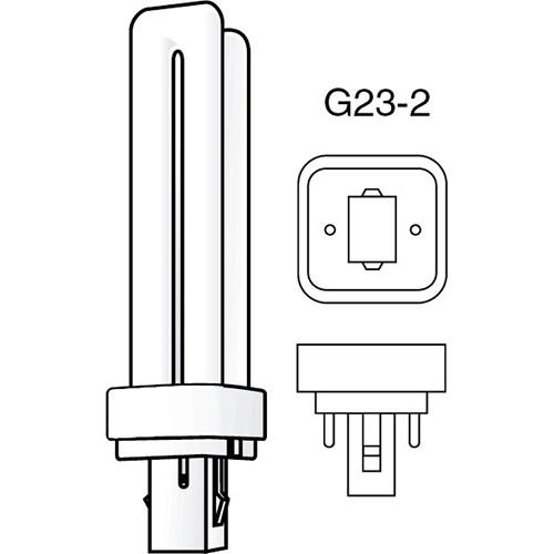 Ushio 7 Watt Double Tube, 2 Pin Base Fluorescent Tube - 2700 Degrees K