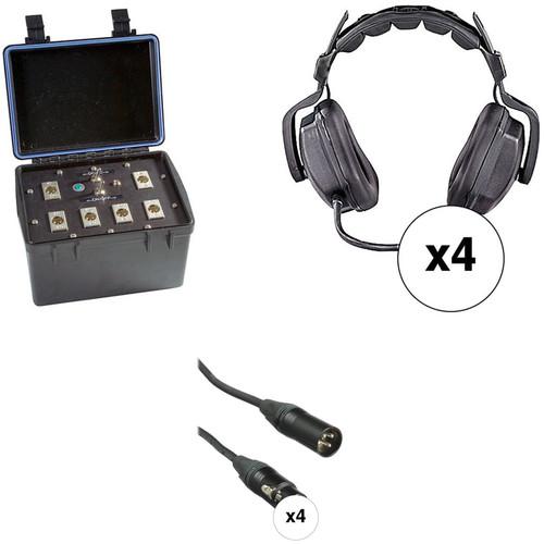 Eartec Four-Person Wired Intercom System with Dual-Sided Headsets