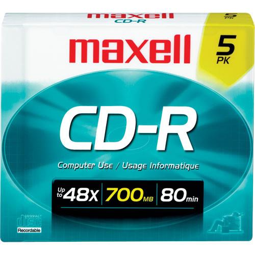 Maxell CD-R 700MB, 48x Recordable Disc with Slim Jewel Case