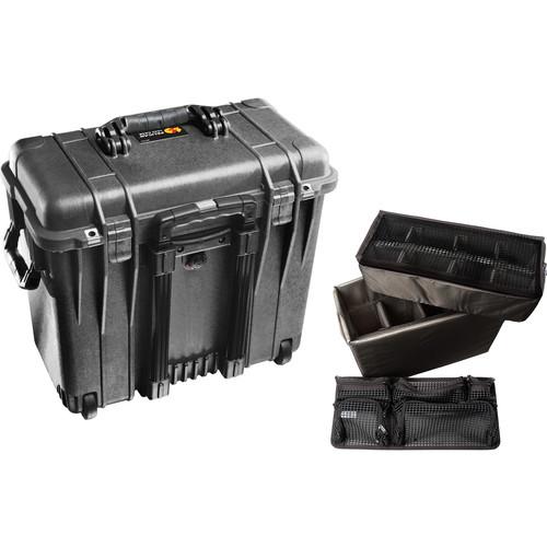 Pelican 1440 Wheeled Top Loader Case with Utility Padded Divider Set and Lid Organizer