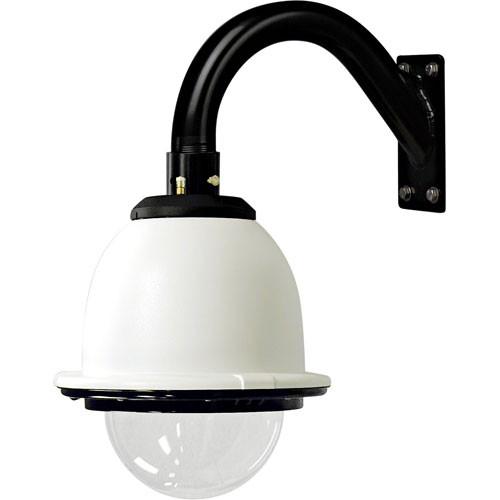 Videolarm PFDW75C2N 7" IP Network-Ready Pressurized Outdoor Housing with Gooseneck Wall Mount, Clear Dome and Heater Blower