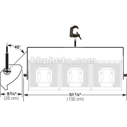 Altman Yoke - 3 Cell, with Heavy Duty Iron Pipe Clamp for Altman Focusing Cyc