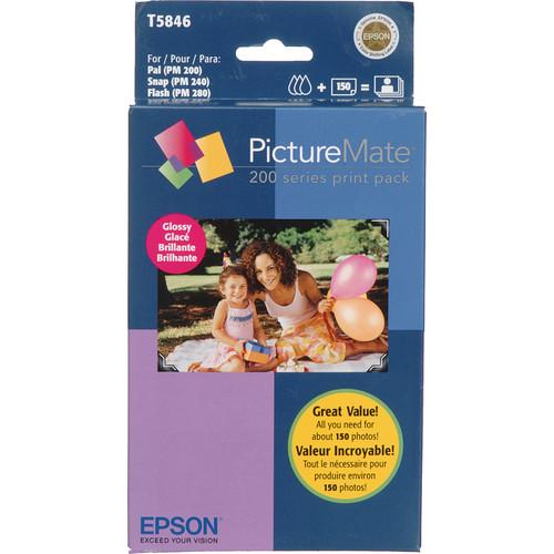 Epson T5846 PictureMate 200-Series Glossy Print Pack - Makes 150 4x6" Prints