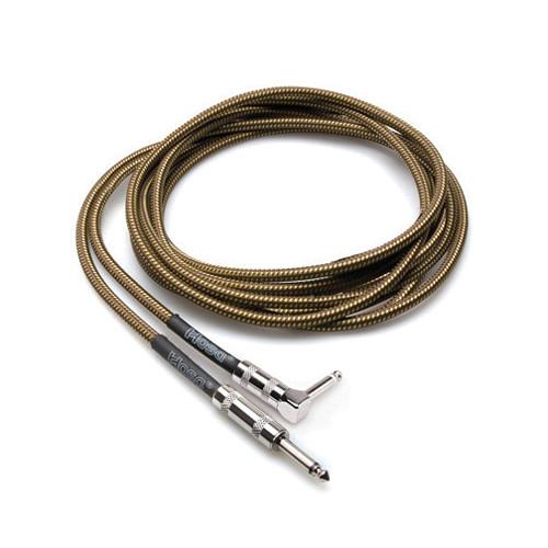 Hosa Technology Classic Tweed Mono 1 4" Male to 1 4" Angled Male Guitar Cable - 18