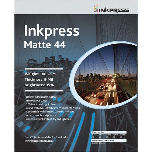 Inkpress Media Print Plus Matte 44 Paper for Inkjet - 11x17" - 50 Sheets